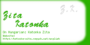 zita katonka business card